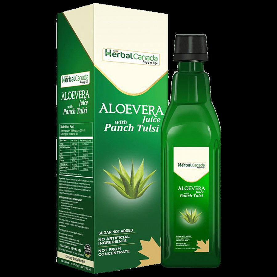 Herbal Canada Aloevera Juice With Panch Tulsi - Natural Antioxidant