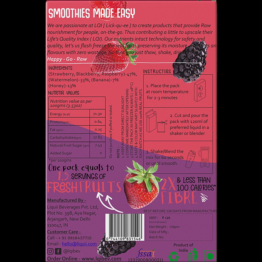 LQI Loveberry Smoothie Pack - Fresh Fruits