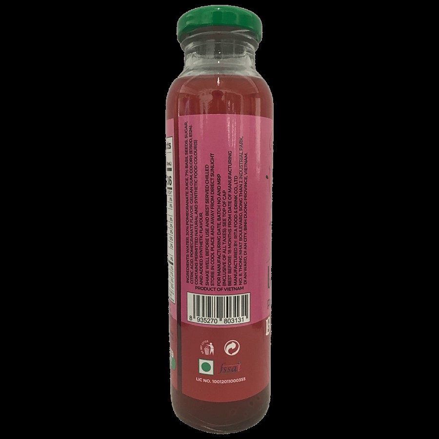 Lafiesta Pomegranate Juice Basil Seeds Drink - Rich In Vitamins & Fibre