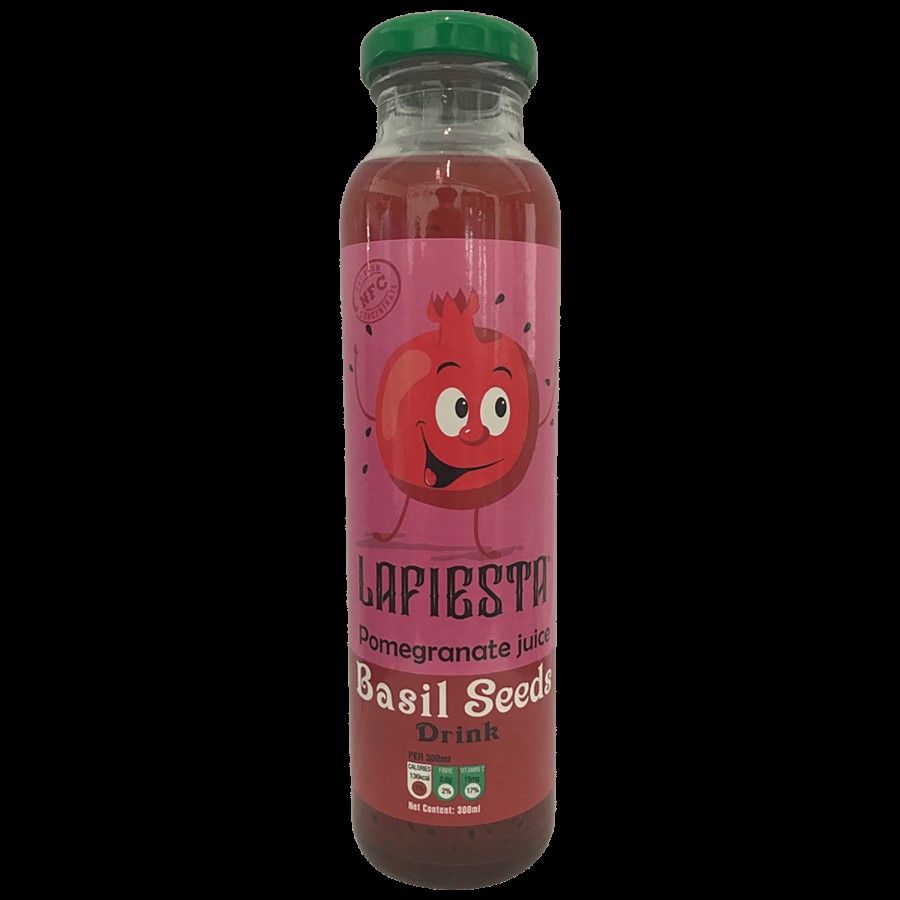 Lafiesta Pomegranate Juice Basil Seeds Drink - Rich In Vitamins & Fibre