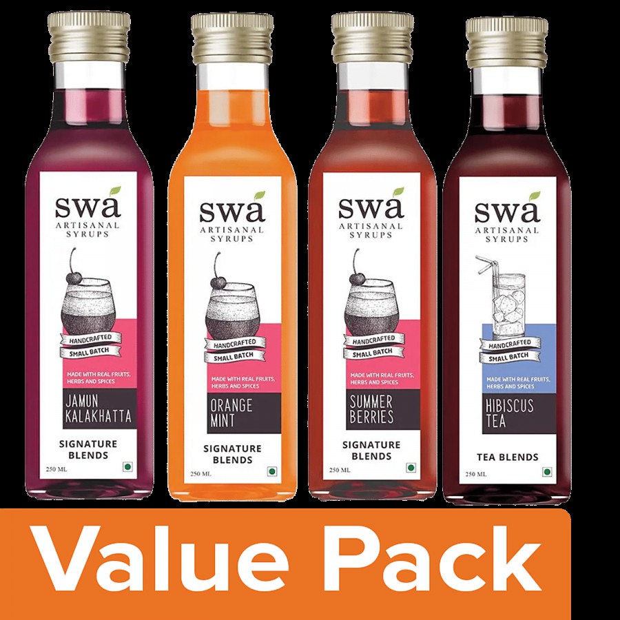 Swa Artisanal Syrups Celebrations Gift Pack - 100% Natural Mocktail & Cocktail Mixers