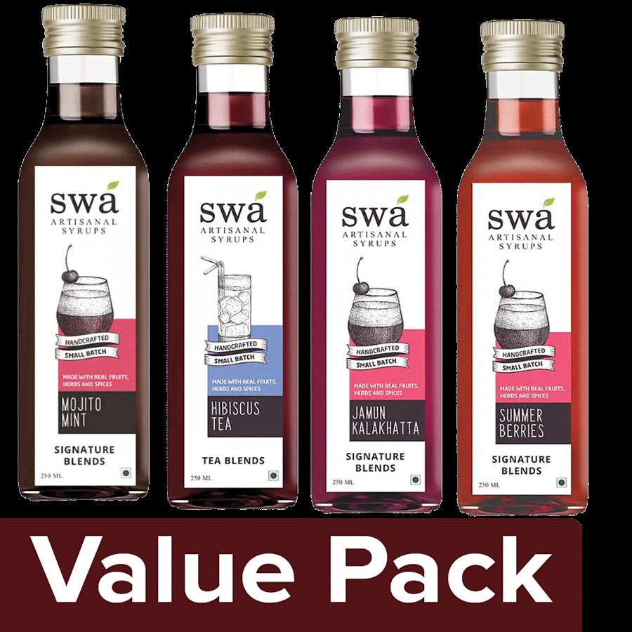 Swa Artisanal Syrups Gin Cocktail Mixers - 100% Natural