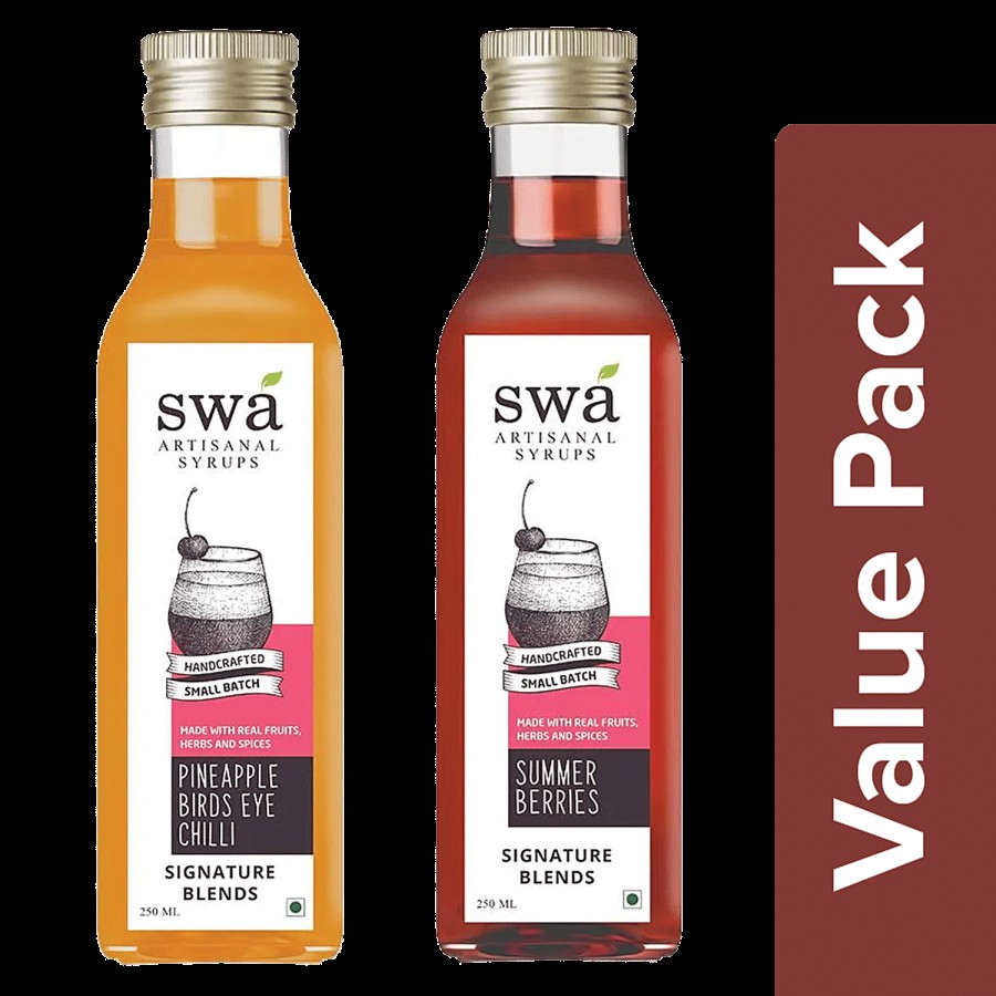 Swa Artisanal Syrups House Party Pack - 100% Natural Mocktail & Cocktail Mixers