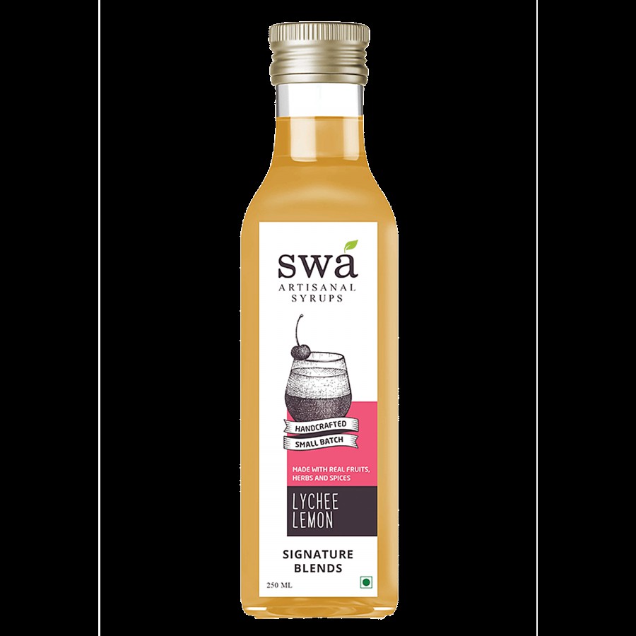 Swa Artisanal Syrups Lychee Lemon Syrup - 100% Natural