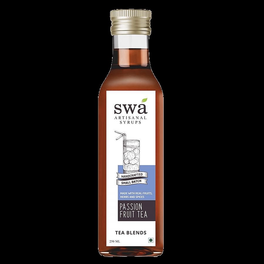 Swa Artisanal Syrups Mojito Mint Syrup 100% Natural 250ml+ Passion Fruit Tea Syrup 100% Natural 250ml