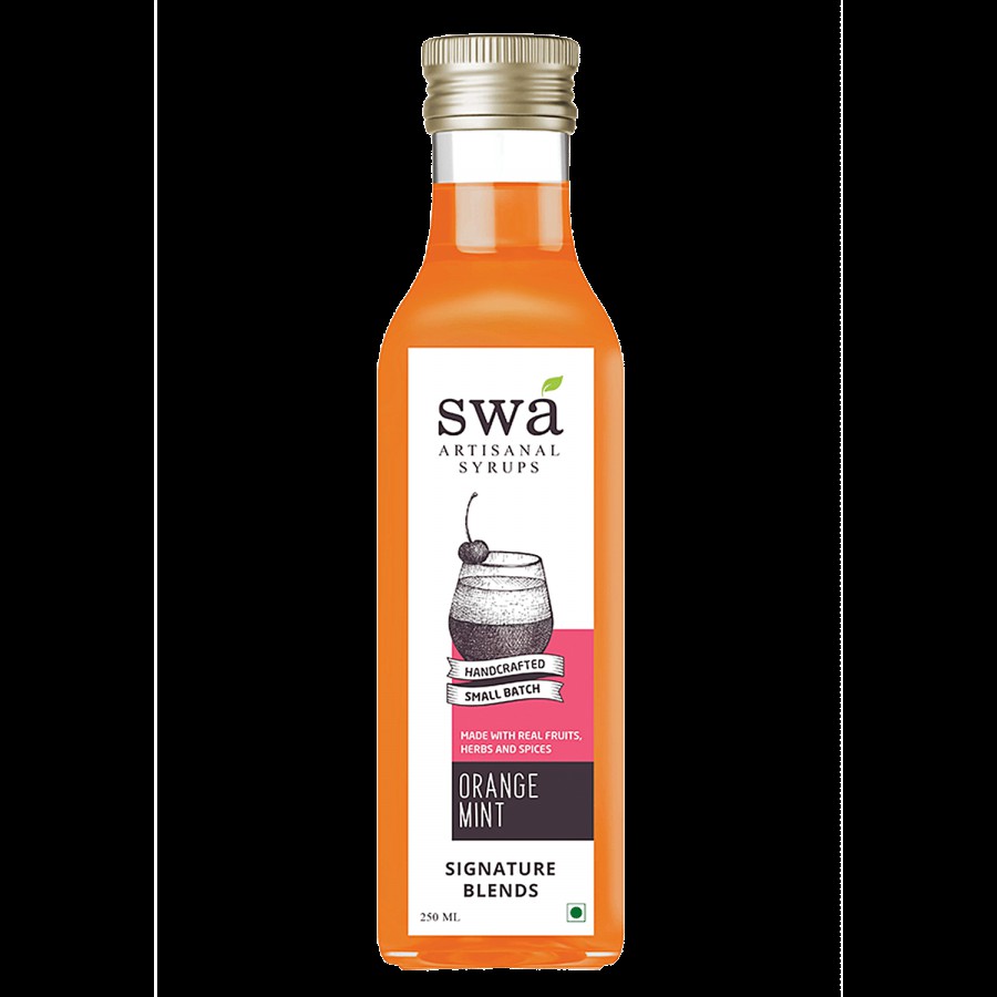 Swa Artisanal Syrups Orange Mint Syrup - 100% Natural