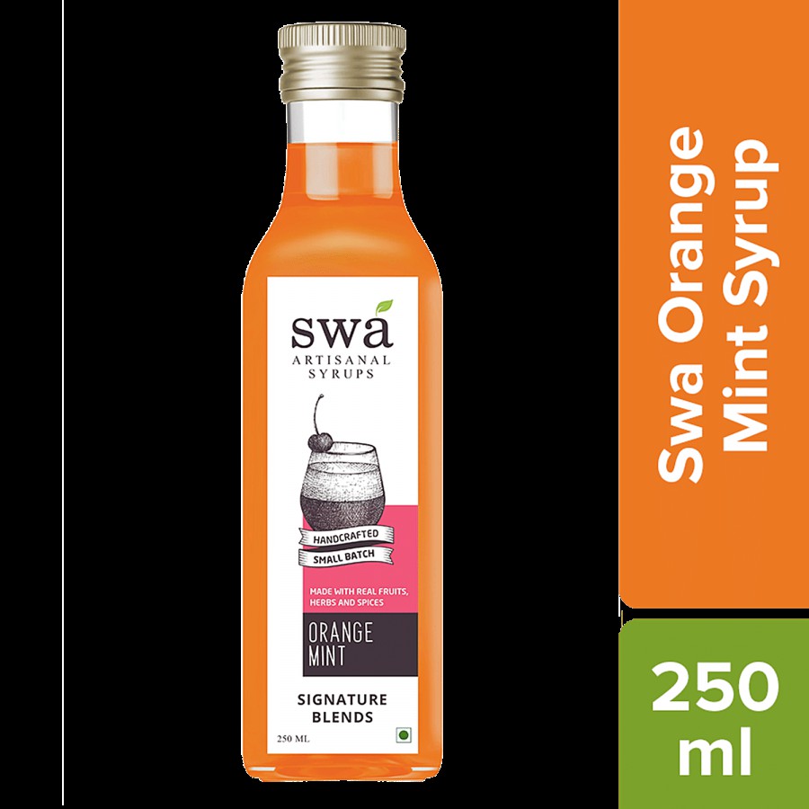 Swa Artisanal Syrups Orange Mint Syrup - 100% Natural