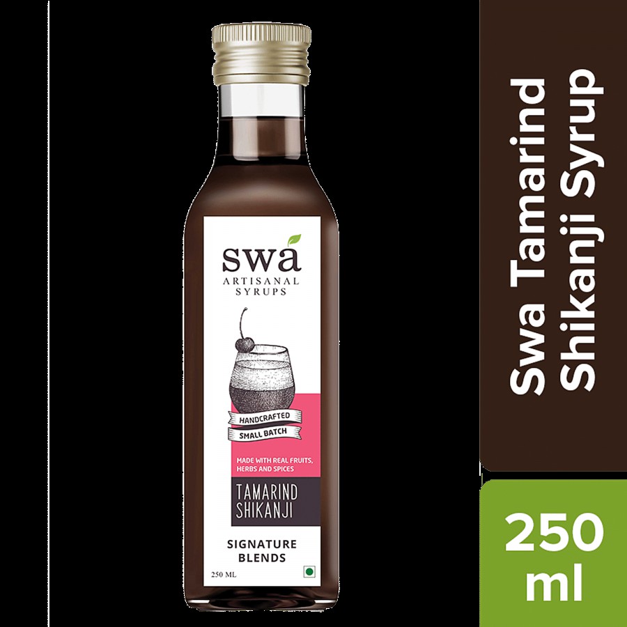 Swa Artisanal Syrups Tamarind Shikanji Syrup - 100% Natural