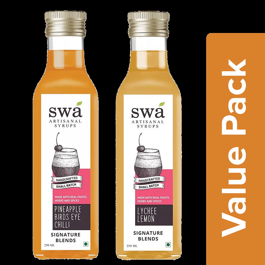 Swa Artisanal Syrups Vodka Cocktail Mixers - 100% Natural