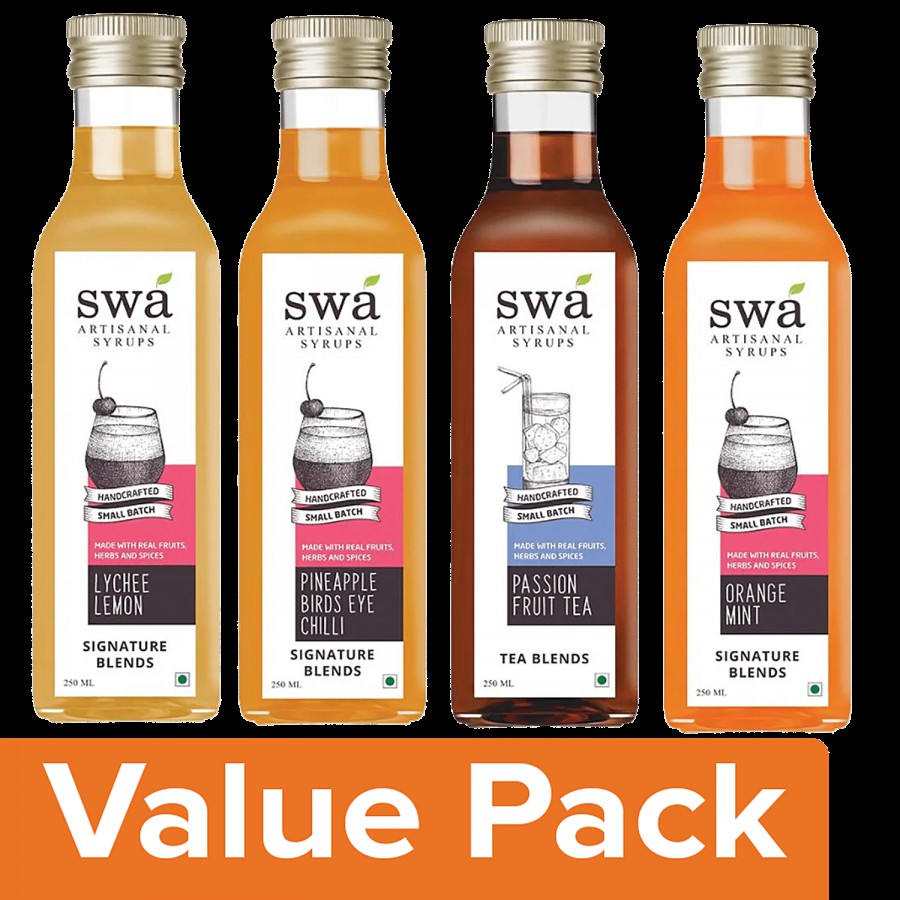 Swa Artisanal Syrups Whisky Cocktail Mixers - 100% Natural