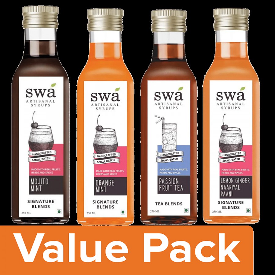 Swa Artisanal Syrups White Rum Cocktail Mixers - 100% Natural