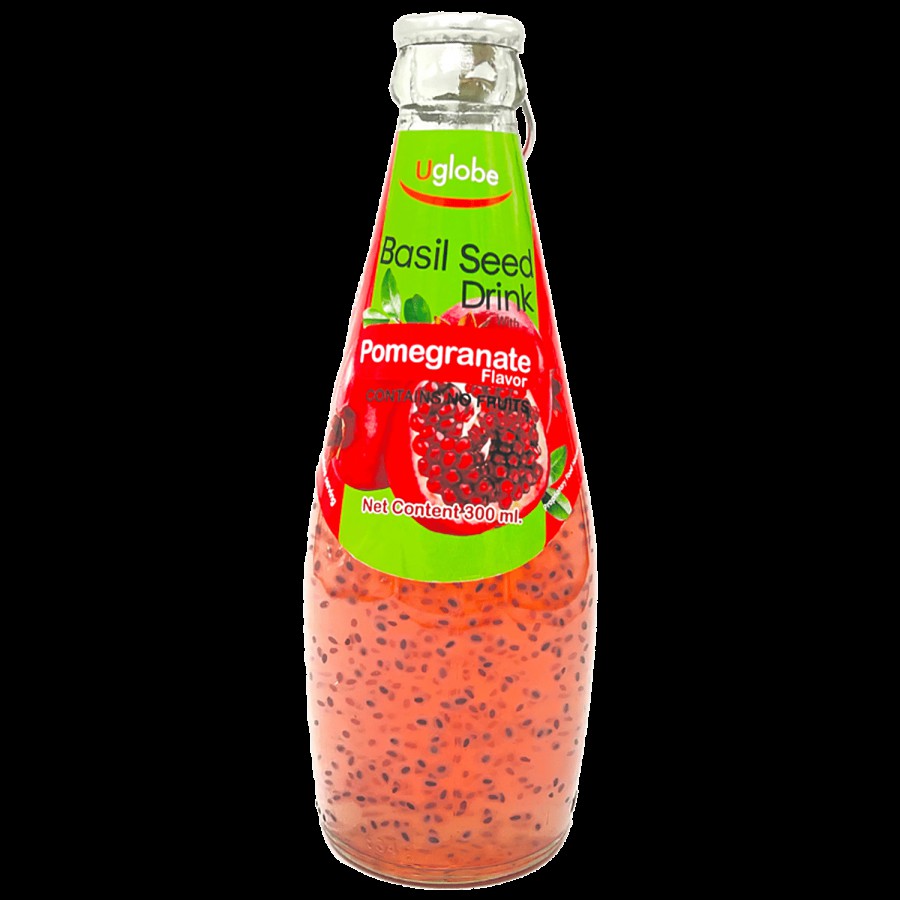 Uglobe Basil Seed Drink - Pomegranate Flavour