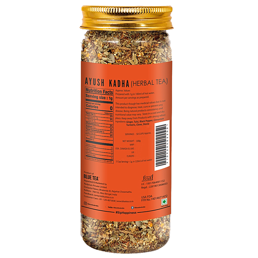 Blue Tea Ayush Kadha Herbal Tea - Caffeine Free