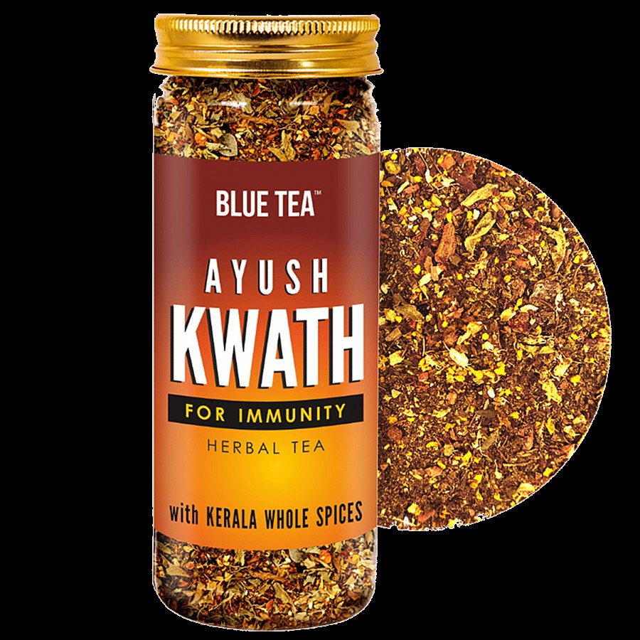 Blue Tea Ayush Kwath Herbal Tea - Caffeine Free