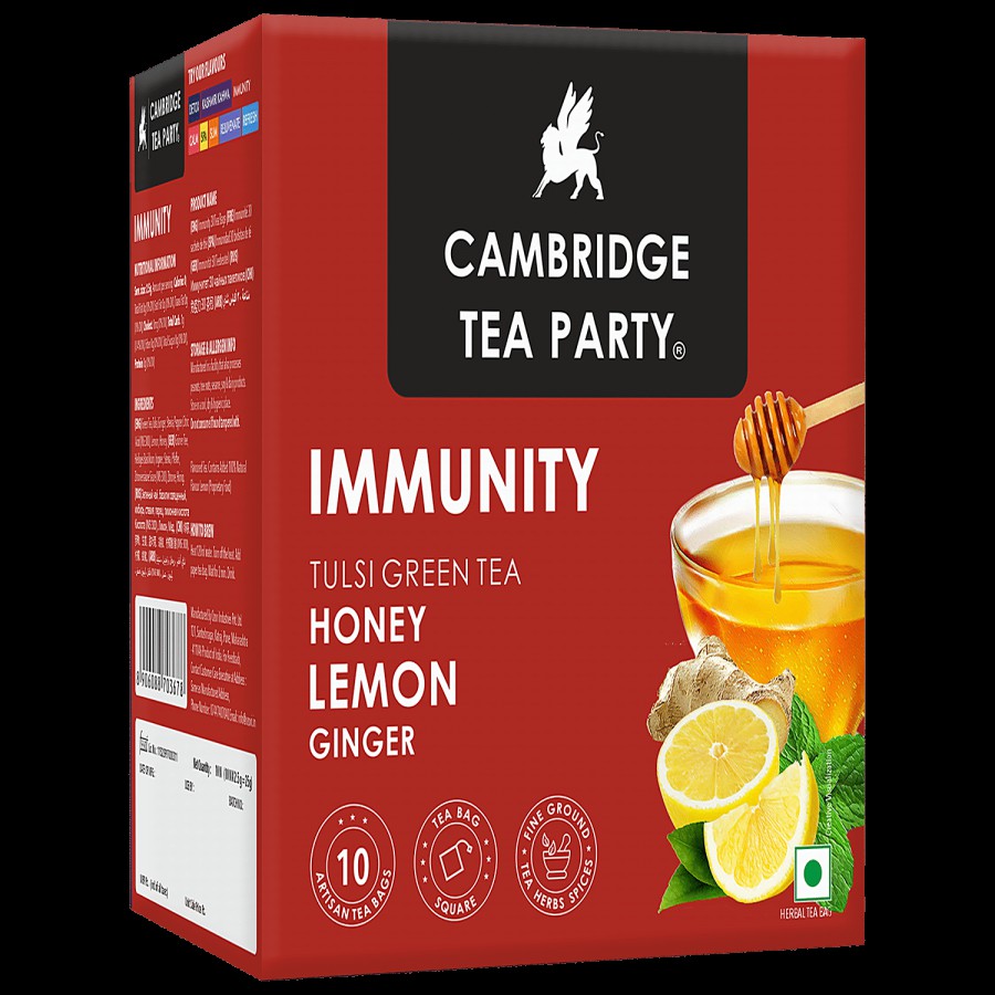 Cambridge Tea Party Immunity Tulsi Green Tea - Honey Lemon Ginger