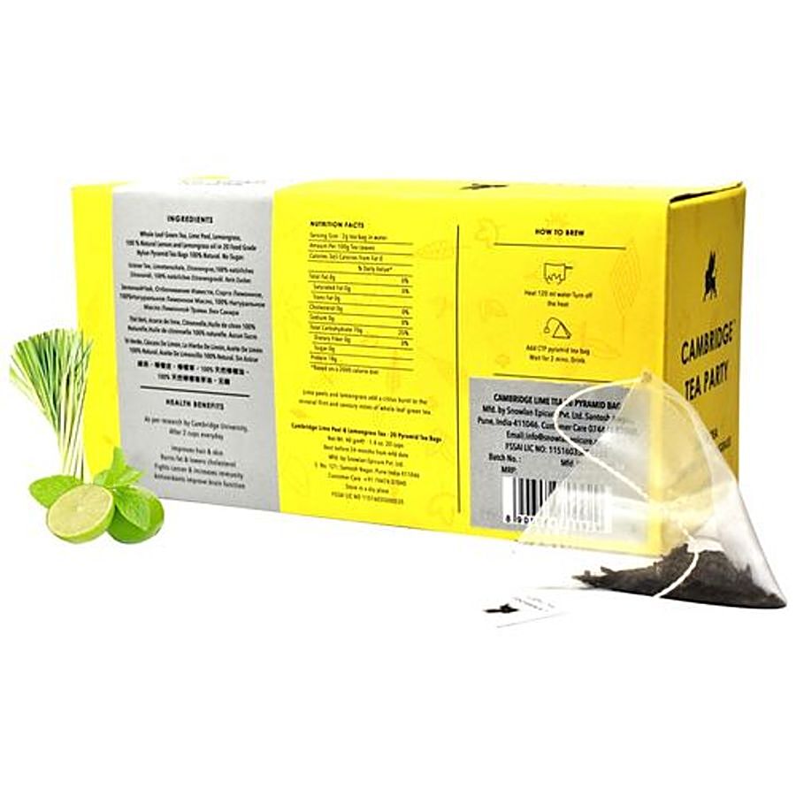 Cambridge Tea Party Lime Peel & Lemongrass Green Tea - Whole Leaf