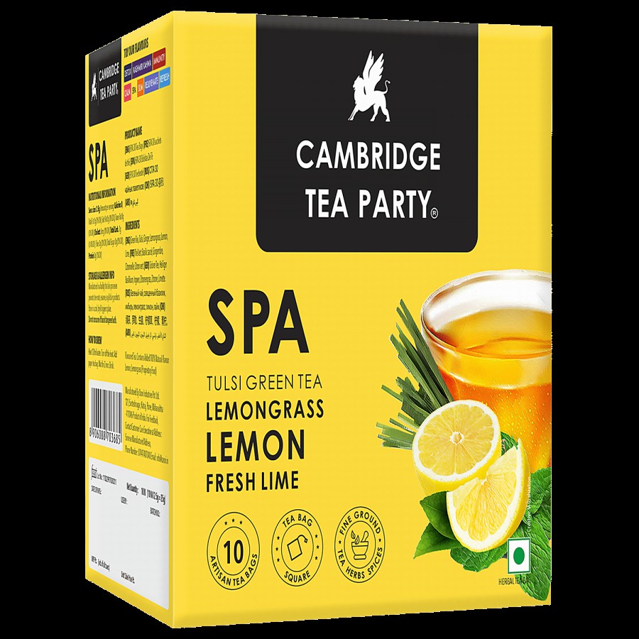 Cambridge Tea Party Spa Tulsi Green Tea - Lemongrass