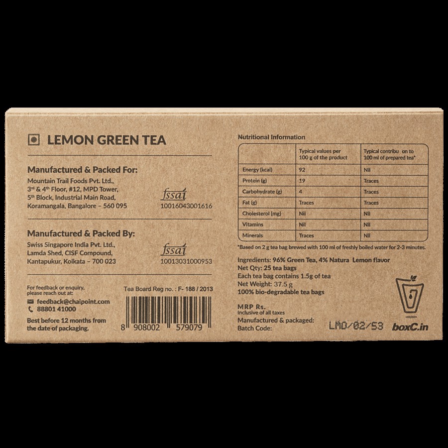 Chai Point Lemon Green Tea Bags