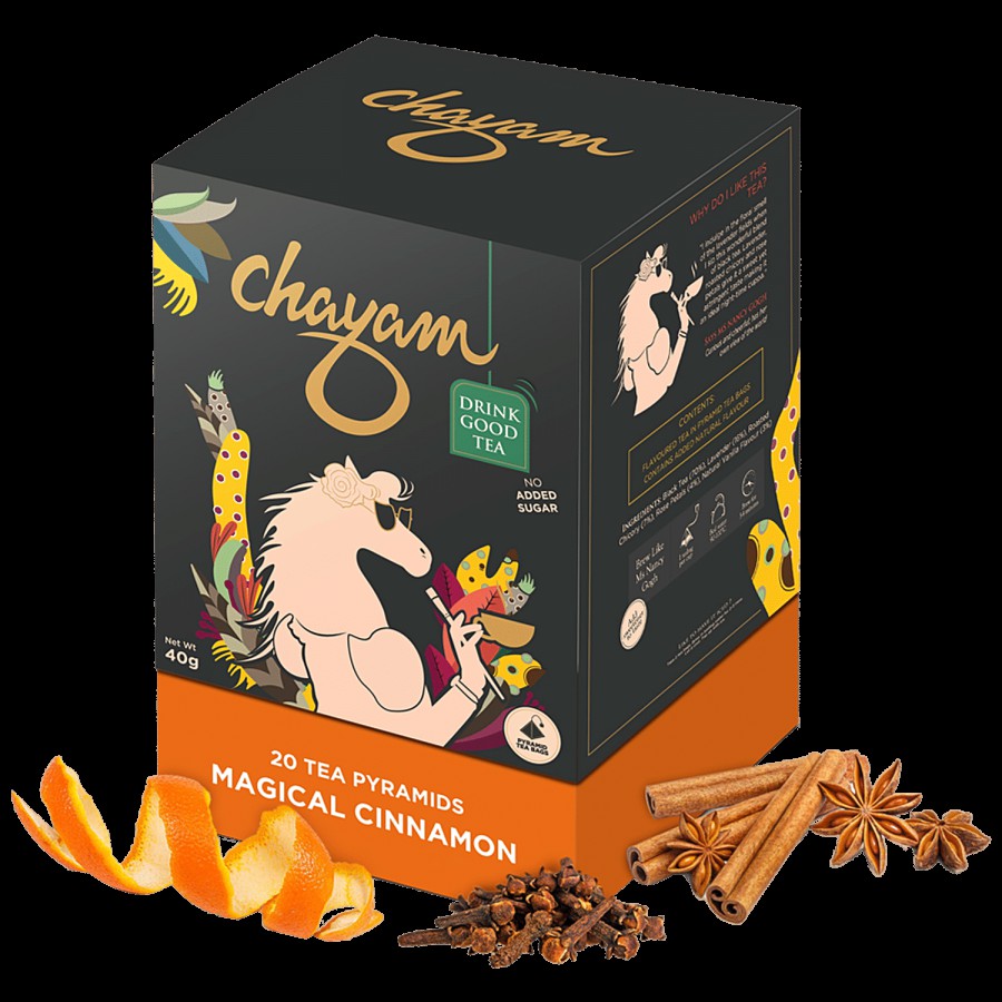 Chayam Cinnamon Green Tea with Orange Peel - Wellness Tea