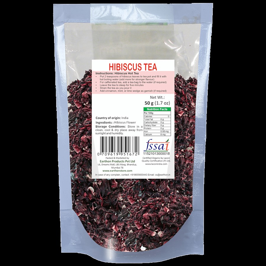 Earthon Organic Hibiscus Tea - Flower Dried