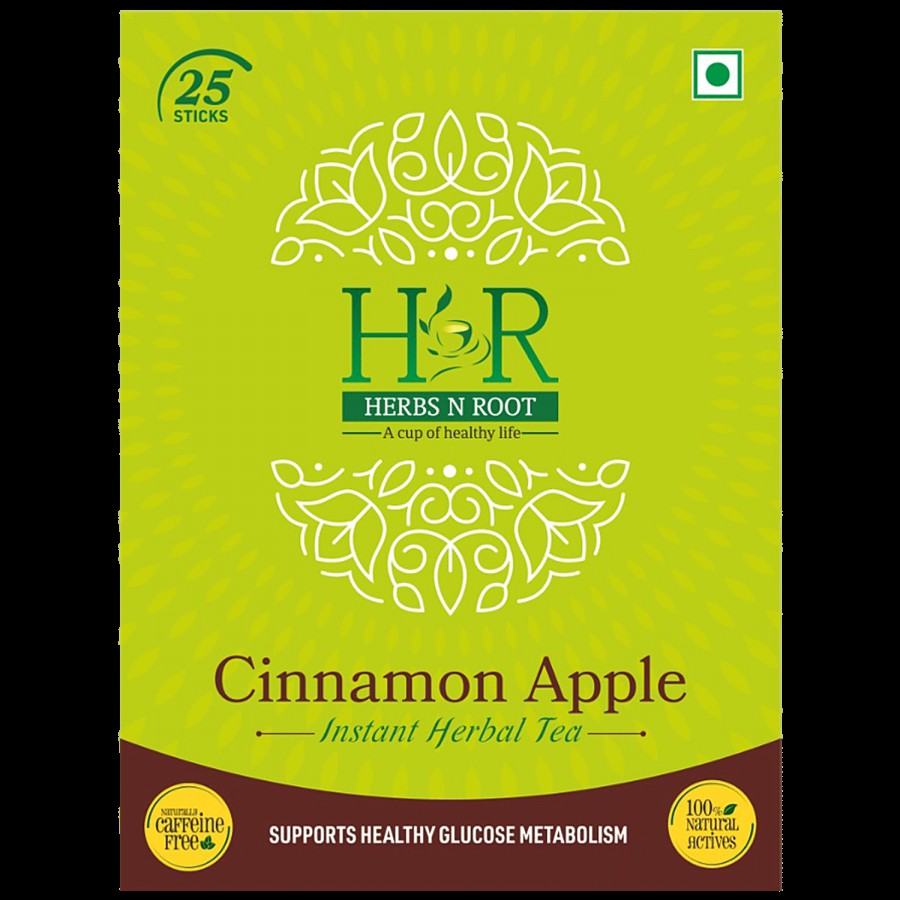 Herbs N Root Cinnamon Apple Instant Herbal Tea - Apple Flavour