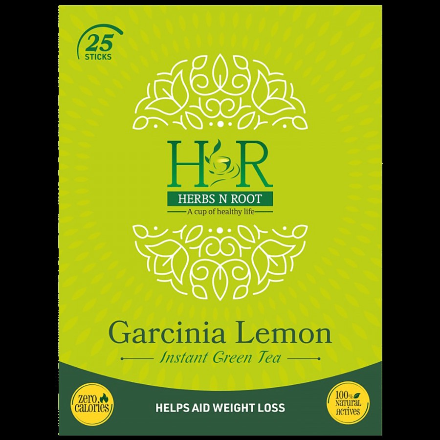 Herbs N Root Garcinia Lemon Instant Green Tea - Lemon Flavour