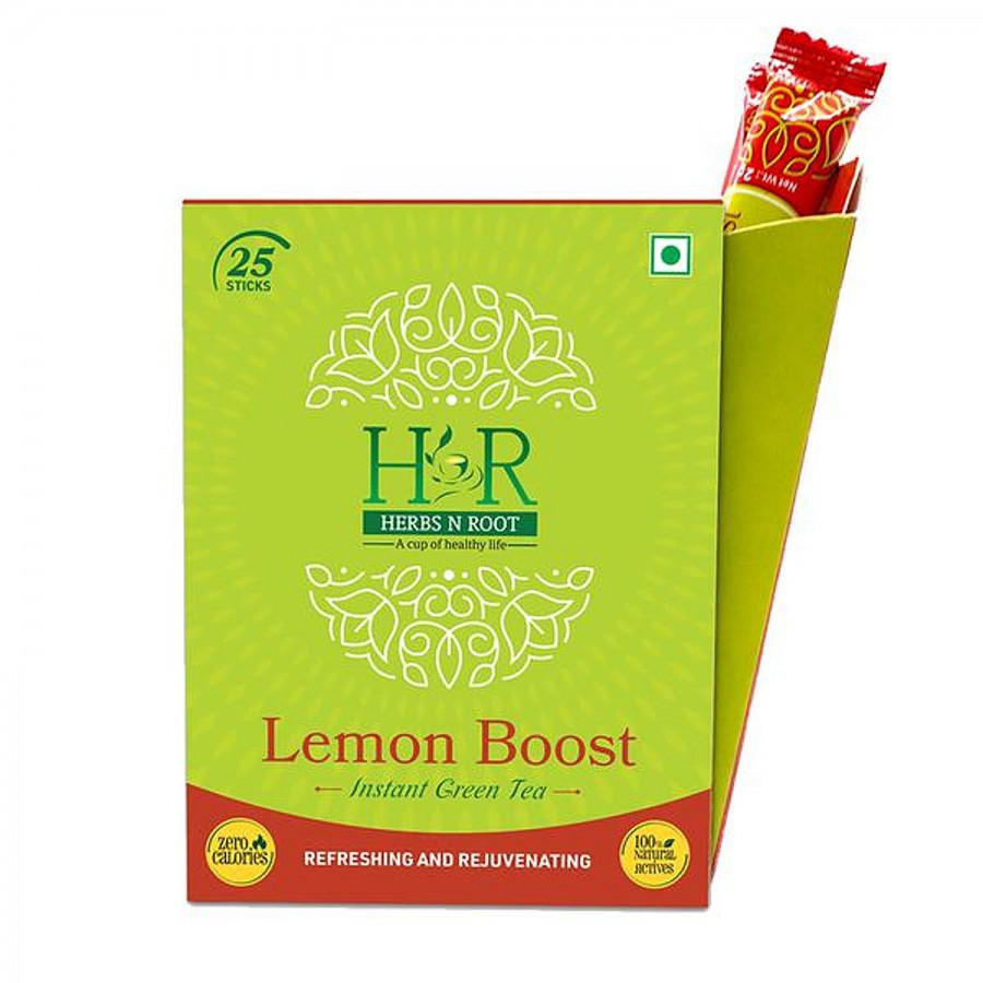 Herbs N Root Lemon Boost Instant Green Tea - Rich Antioxidant