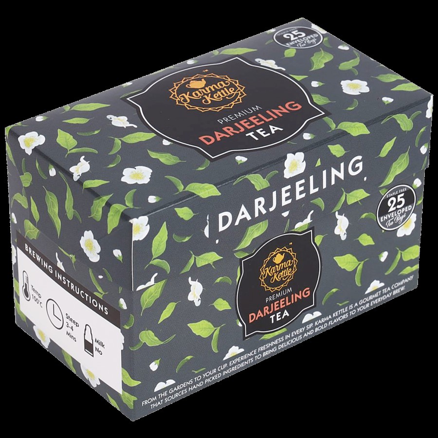 Karma Kettle Premium Darjeeling Tea - Made With Whole Herbs