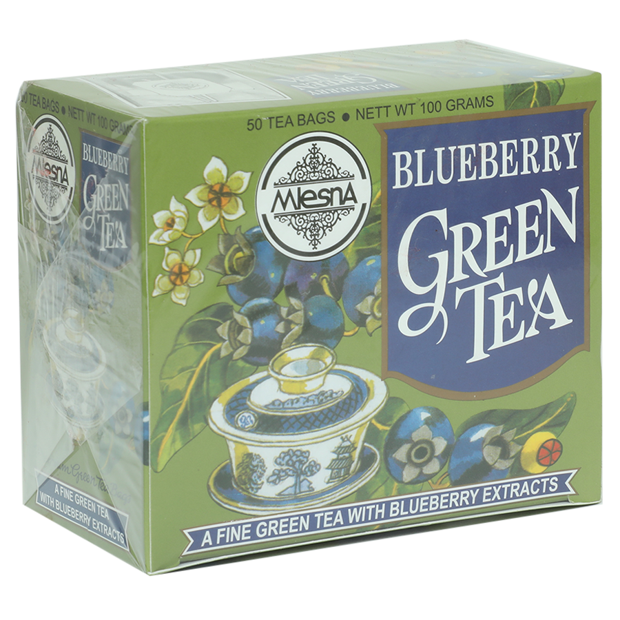 Mlesna Flavored Green Tea Bags - Blueberry