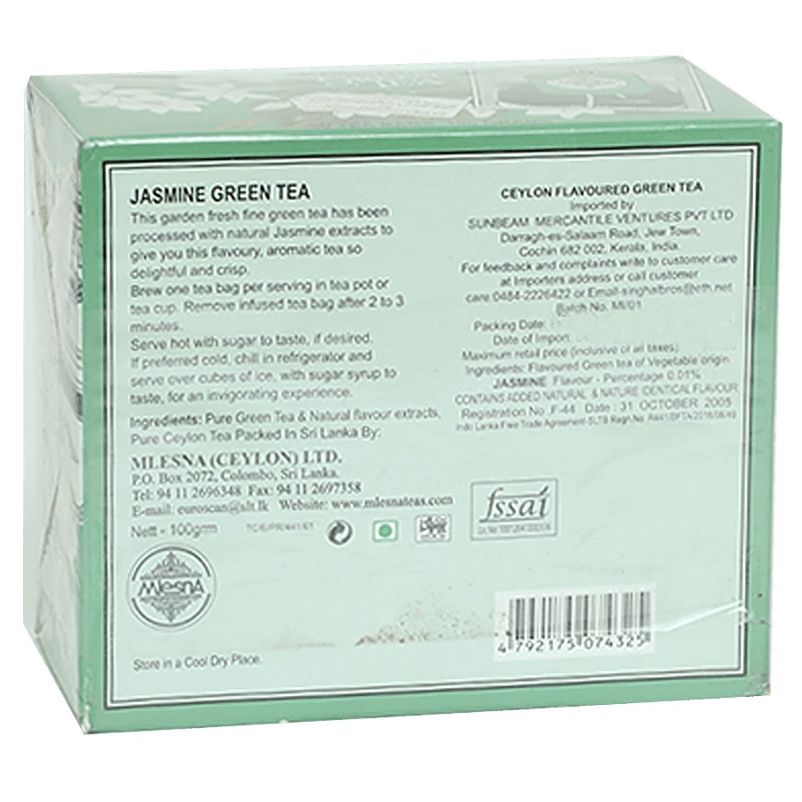 Mlesna Flavored Green Tea Bags - Jasmine