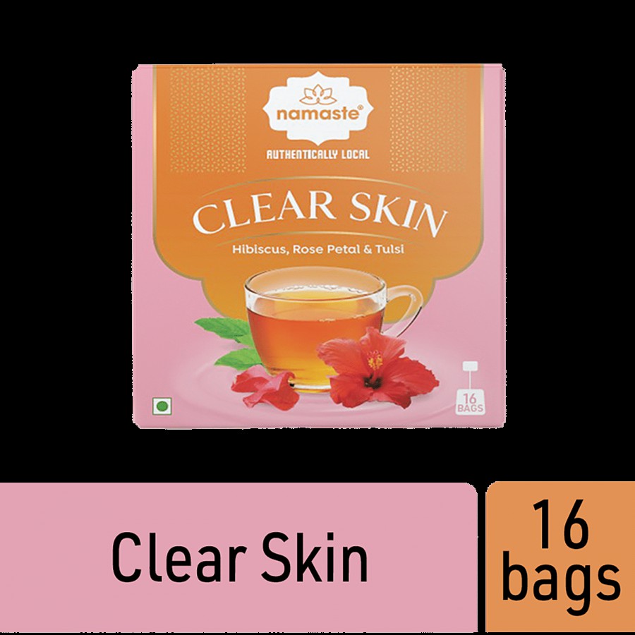 NAMASTE CHAI  Clear Skin Herbal Tea - Hibiscus