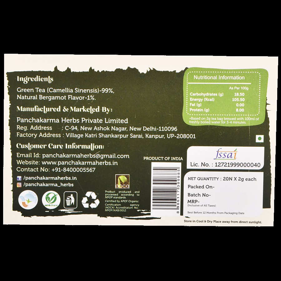 Nature Chai Himalayan Green Tea - Biodegradable Pyramid Bags