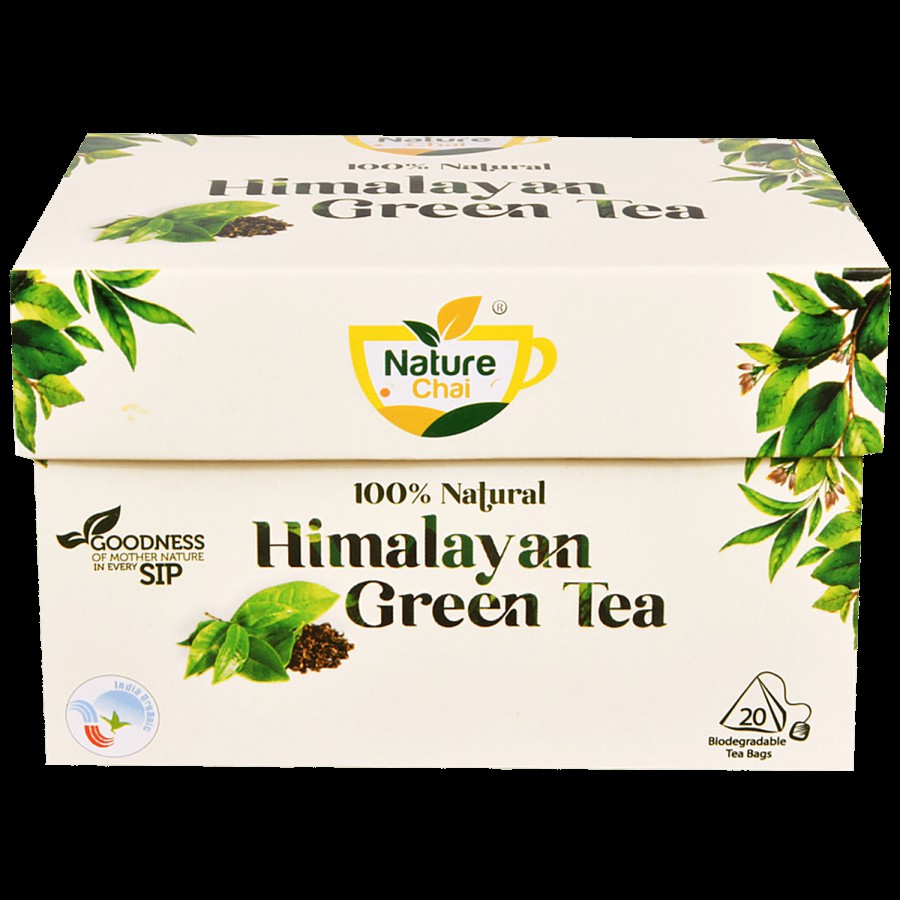 Nature Chai Himalayan Green Tea - Biodegradable Pyramid Bags