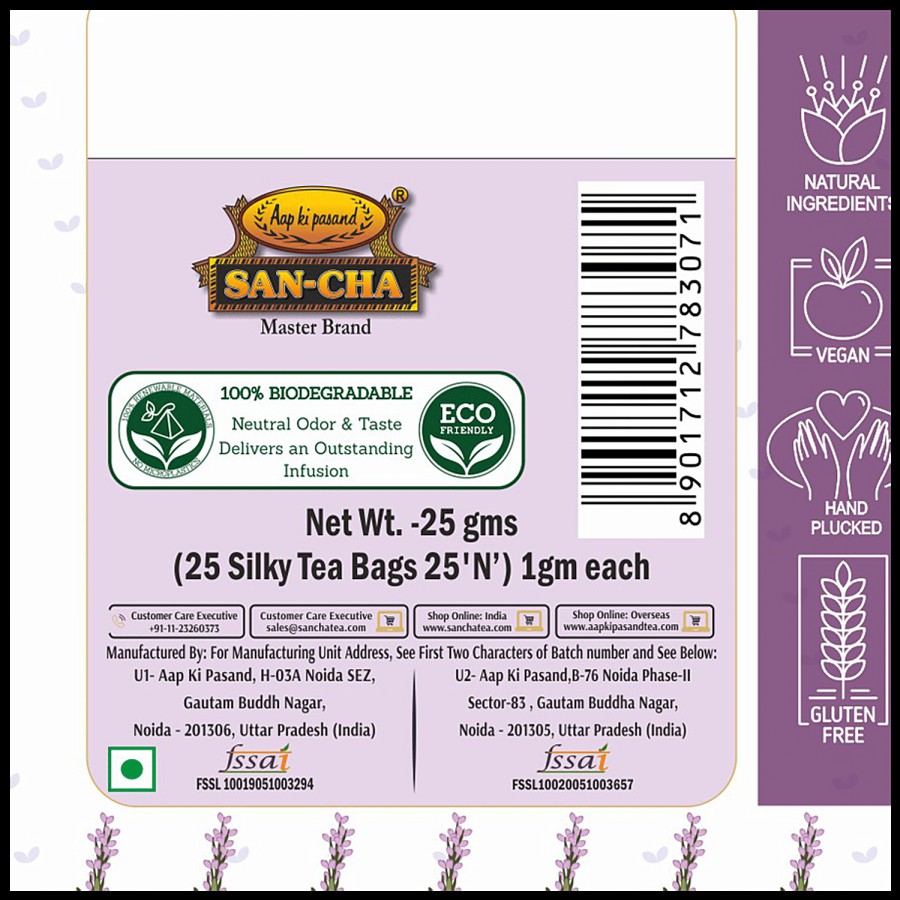 Sancha Lavender White Tea - Helps To Relax