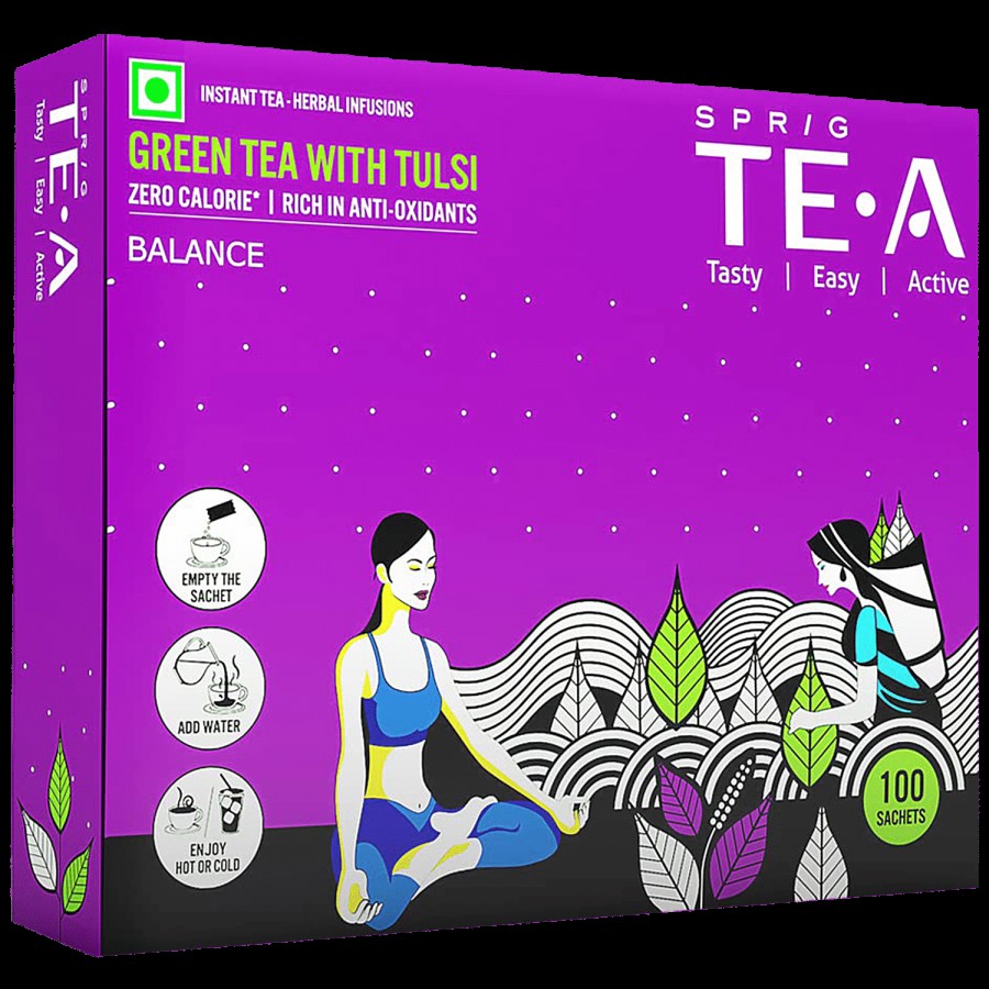 Sprig Tea Instant Green Tea With Tulsi - Antioxidant-Rich