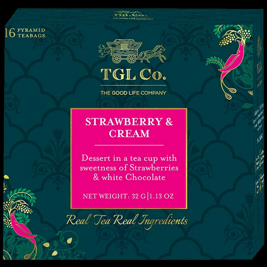 TGL Co. Strawberries and Cream Black Tea Bags Make Brew Iced Tea or Hot Tea