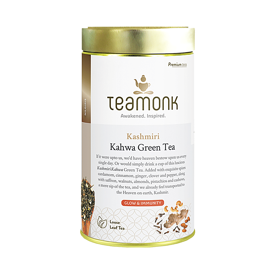 Teamonk Kashmiri Kahwa Green Tea - Provides Glowing Skin & Boosts Immunity