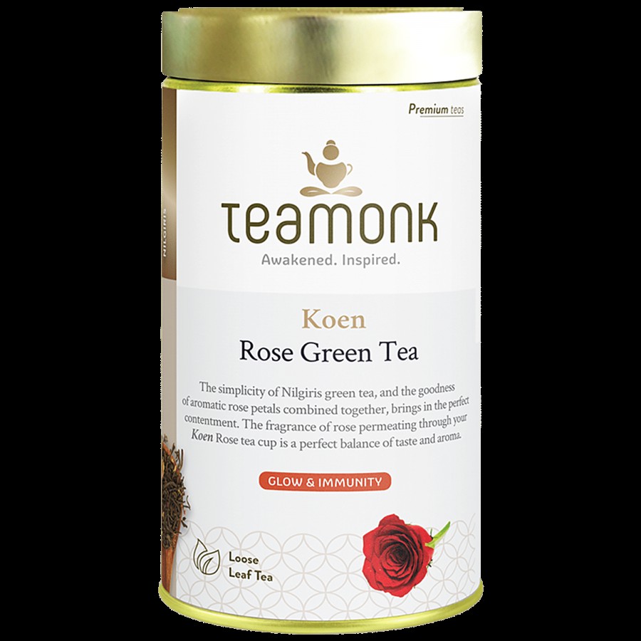 Teamonk Koen Rose Green Tea - Provides Glowing Skin & Boosts Immunity