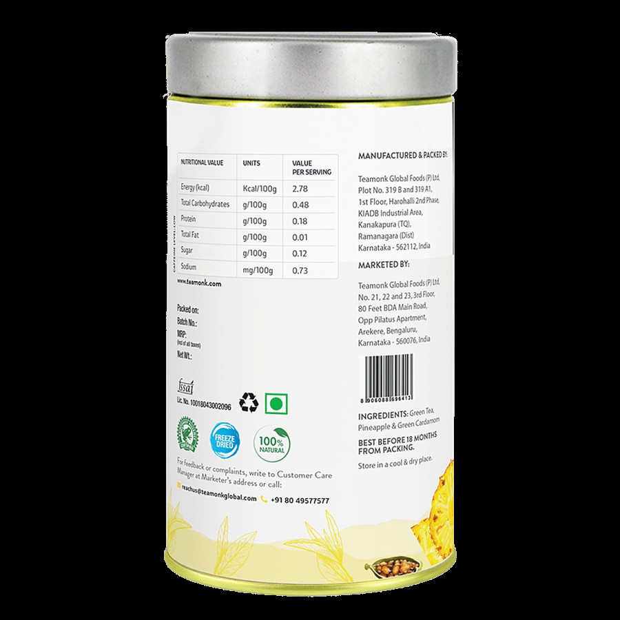 Teamonk Pineapple Green Tea - Helps To Detox