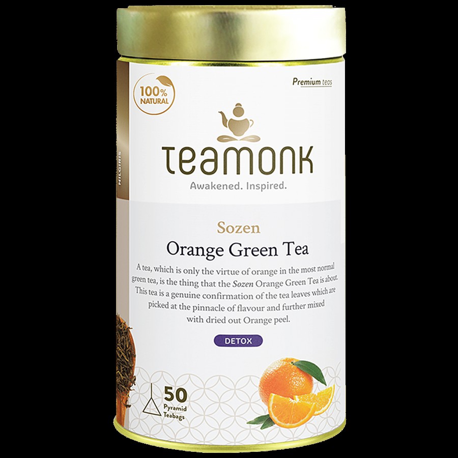 Teamonk Sozen Orange Green Tea - Helps To Detox