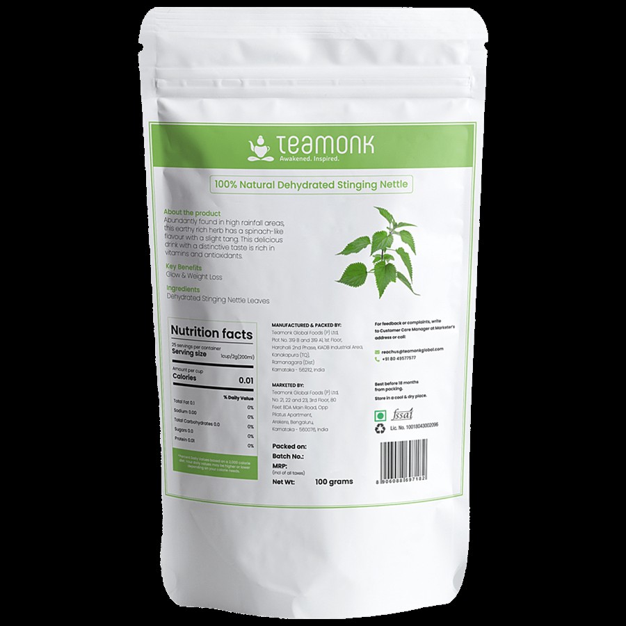 Teamonk Stinging Nettle Herbal Tea - Rich In Nutrients