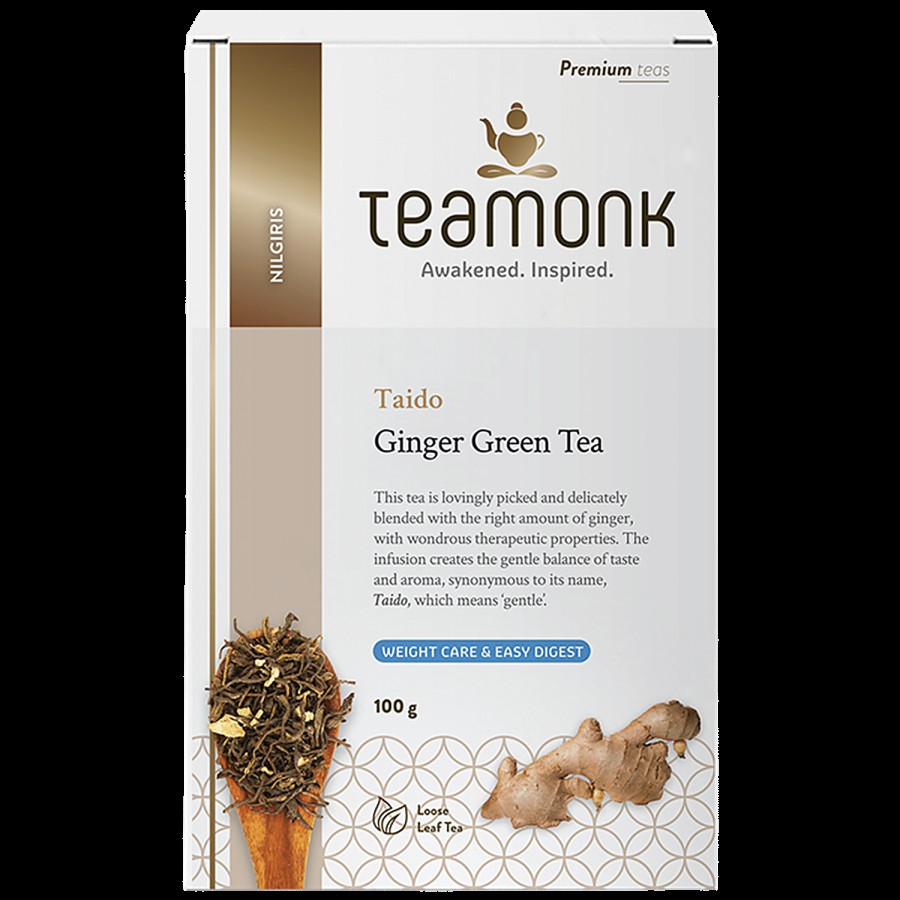 Teamonk Taido Ginger Green Tea - Easy To Digest