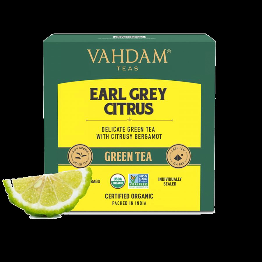 Vahdam  Earl Grey Green Tea - With Bergamot Citrus