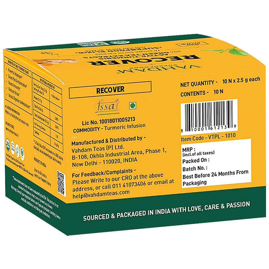 Vahdam  Organic Recover Turmeric Elixir - Improves Overall Health