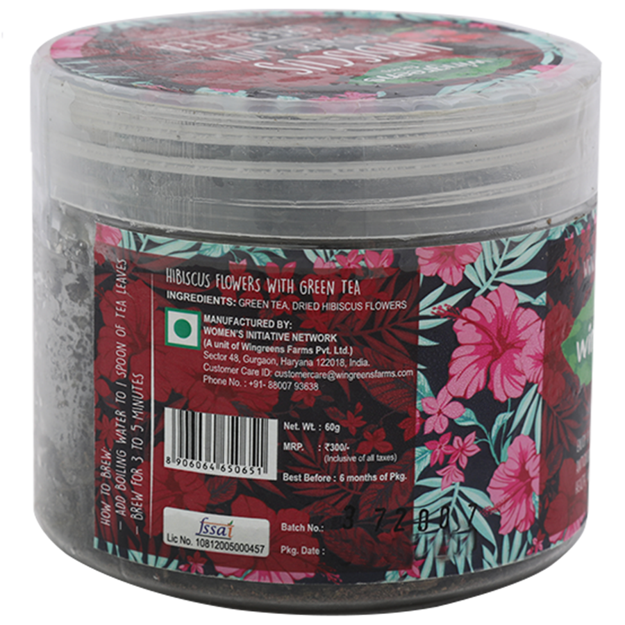 Wingreens Farms Hibiscus Flowers With Green Tea