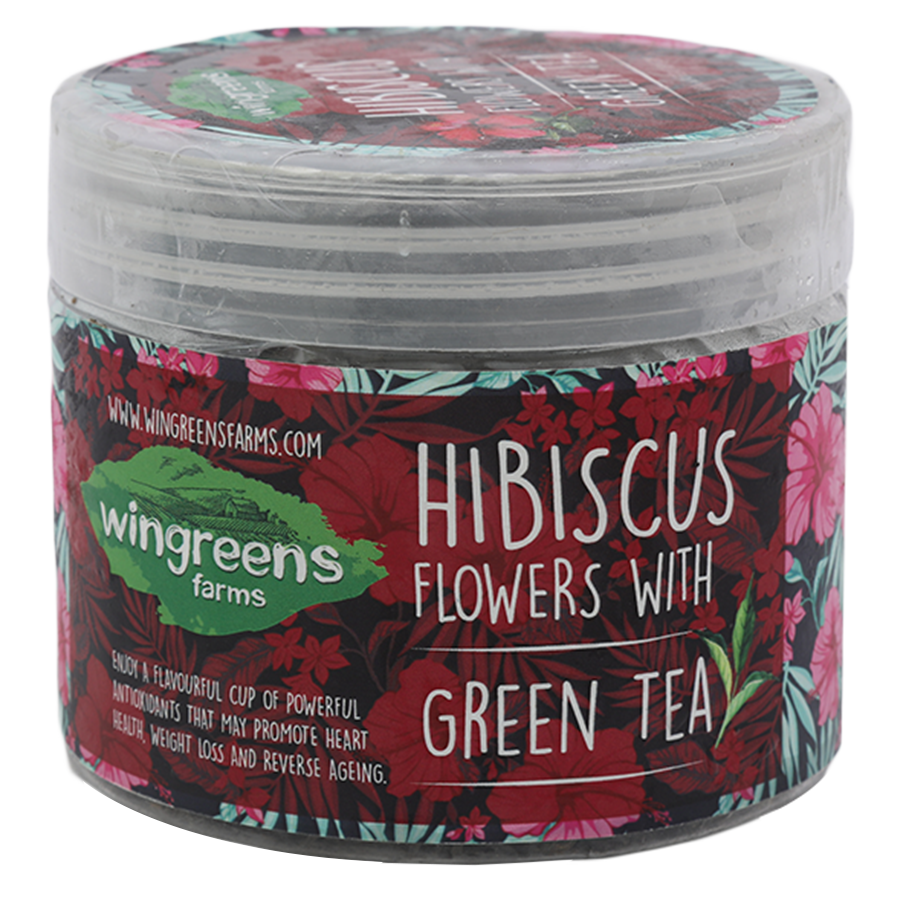 Wingreens Farms Hibiscus Flowers With Green Tea