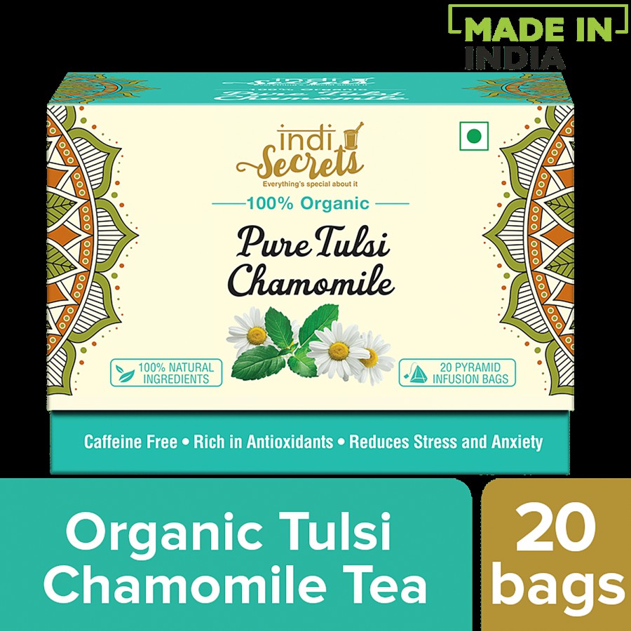 indiSecrets Organic Tulsi Honey Chamomile Tea