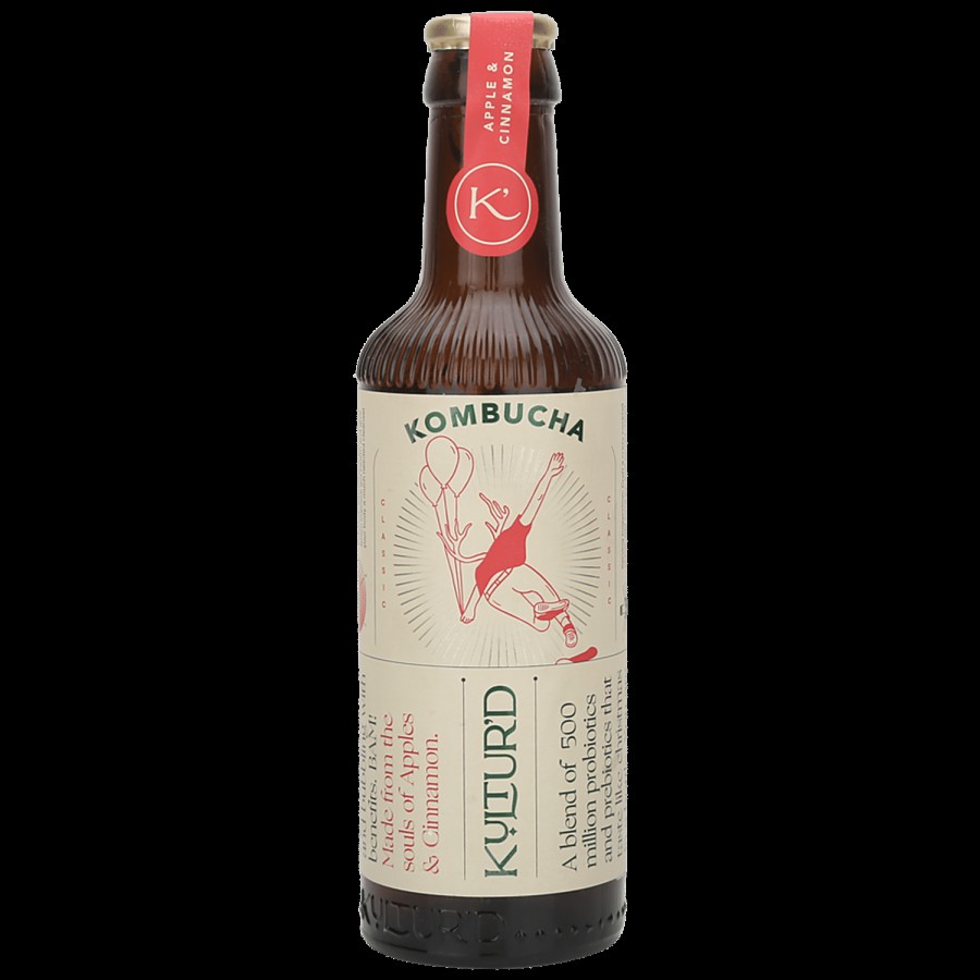 Kultur'd Kombucha Apple Cinnamon - Blend Of Prebiotics & Probiotics