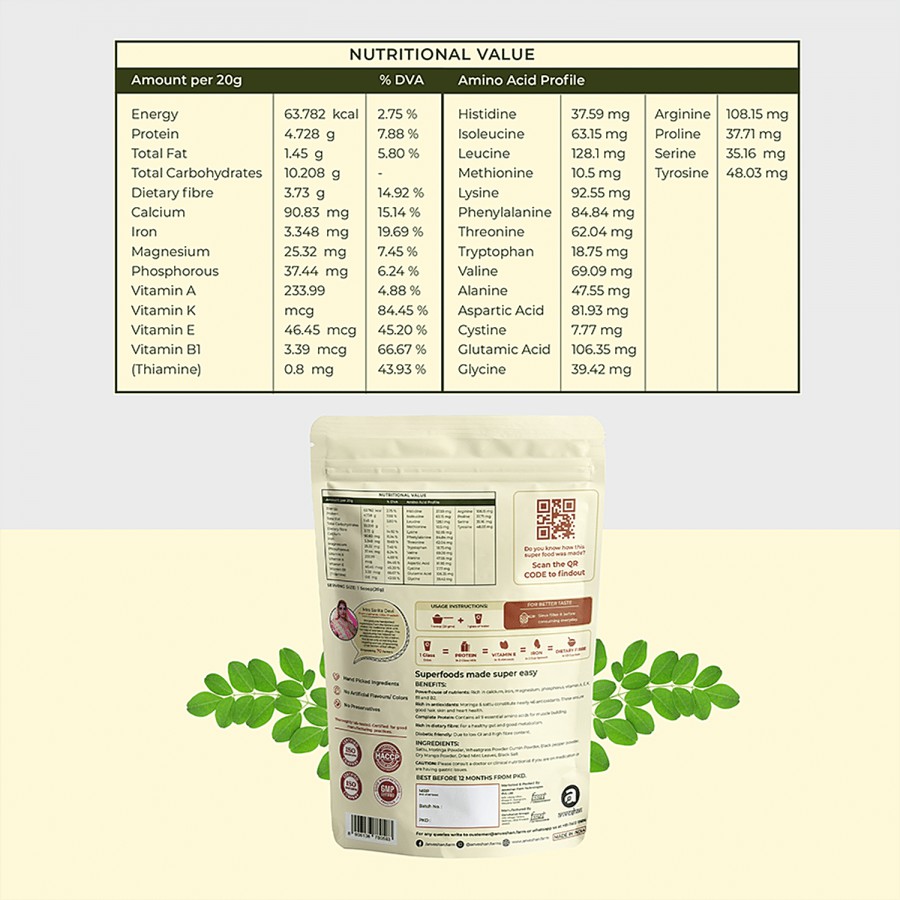 Anveshan Moringa Sattu Drink Mix - Jaljeera Flavour