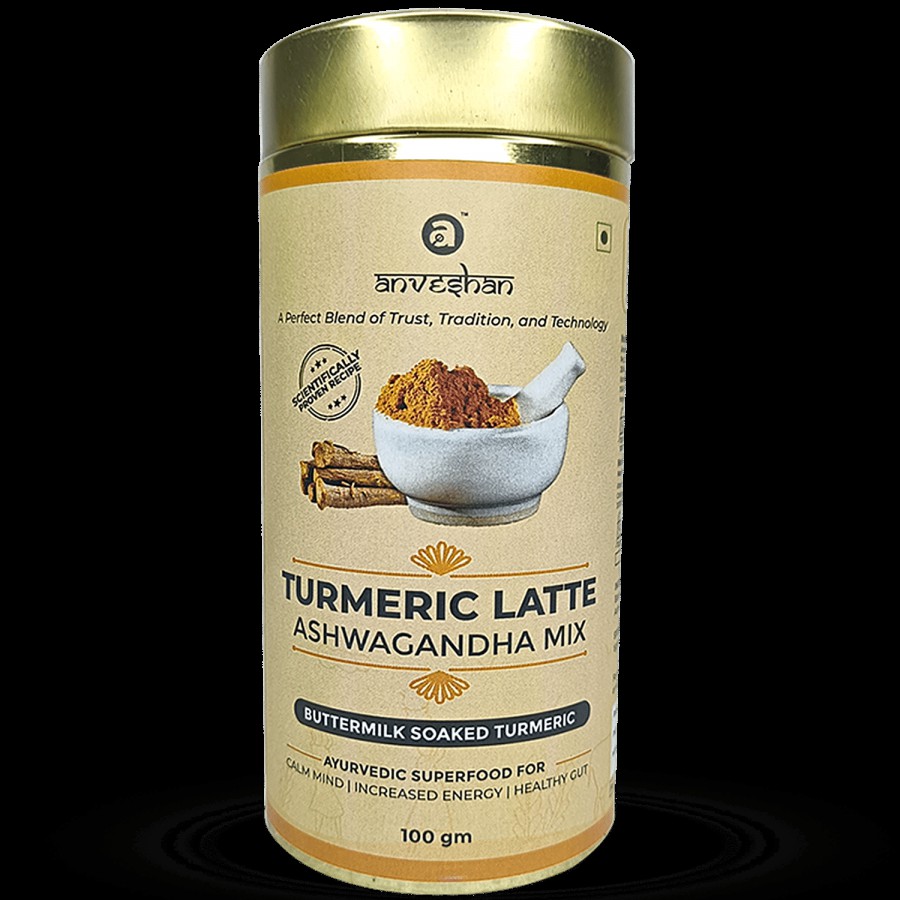 Anveshan Turmeric Latte Powder Ashwagandha Mix - Haldi Doodh Mix